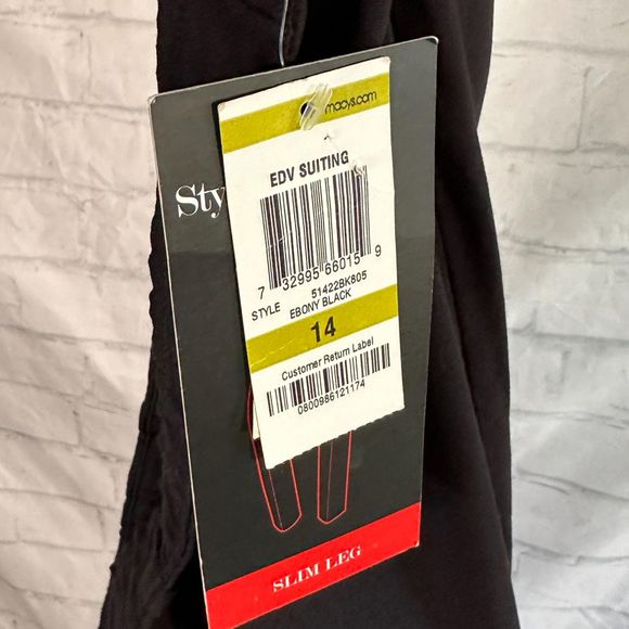 Style & CO Black Slim Leg Women's Dress Pants, Size 14, NWT - Picture 5 of 7